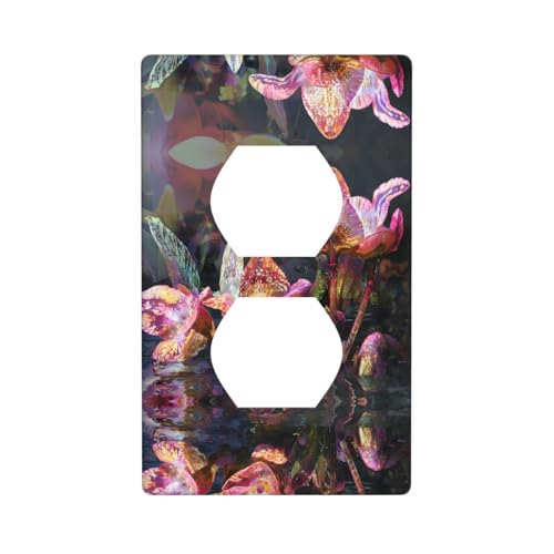 WZYWHJ Dekorative Wandplatte mit Doppelsteckdose, einfach zu installieren, ideal für Wohn- und Gewerbebereiche, 11,4 x 7,9 cm, Bild mit seltsamen Blumen WZYWHJ Dekorative Wandplatte mit Doppelsteckdose, einfach zu installieren, ideal für Wohn- und Gewerbebereiche, 11,4 x 7,9 cm, Bild mit seltsamen Blumen von WZYWHJ