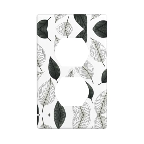 WZYWHJ Dekorative Wandplatte mit Doppelsteckdose, einfach zu installieren, ideal für Wohn- und Gewerbebereiche, 11,4 x 7,9 cm, Blattumrissbild WZYWHJ Dekorative Wandplatte mit Doppelsteckdose, einfach zu installieren, ideal für Wohn- und Gewerbebereiche, 11,4 x 7,9 cm, Blattumrissbild von WZYWHJ