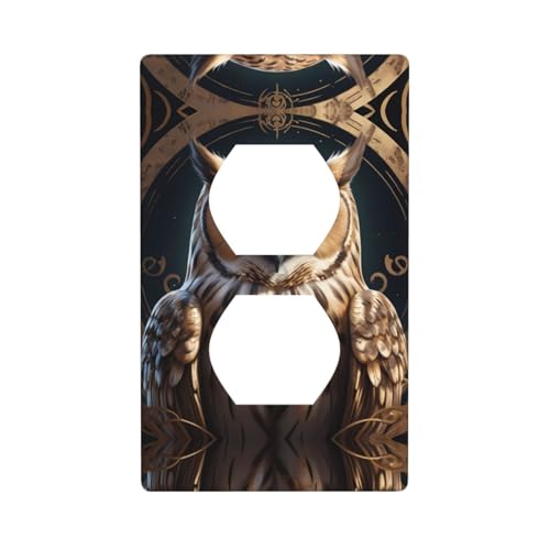 WZYWHJ Dekorative Wandplatte mit Doppelsteckdose, einfach zu installieren, ideal für Wohn- und Gewerbebereiche, 11,4 x 7,9 cm, Eulen-Drucke WZYWHJ Dekorative Wandplatte mit Doppelsteckdose, einfach zu installieren, ideal für Wohn- und Gewerbebereiche, 11,4 x 7,9 cm, Eulen-Drucke von WZYWHJ