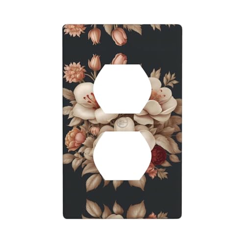 WZYWHJ Dekorative Wandplatte mit Doppelsteckdose, einfach zu installieren, ideal für Wohn- und Gewerbebereiche, 11,4 x 7,9 cm, Fleur de Luxe-Drucke WZYWHJ Dekorative Wandplatte mit Doppelsteckdose, einfach zu installieren, ideal für Wohn- und Gewerbebereiche, 11,4 x 7,9 cm, Fleur de Luxe-Drucke von WZYWHJ