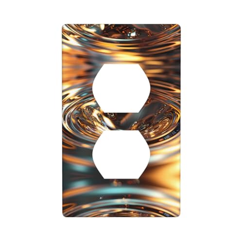 WZYWHJ Dekorative Wandplatte mit Doppelsteckdose, einfach zu installieren, ideal für Wohn- und Gewerbebereiche, 11,4 x 7,9 cm, Flüssigmetall-Wirbelbild WZYWHJ Dekorative Wandplatte mit Doppelsteckdose, einfach zu installieren, ideal für Wohn- und Gewerbebereiche, 11,4 x 7,9 cm, Flüssigmetall-Wirbelbild von WZYWHJ