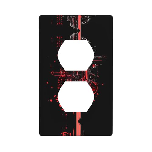 WZYWHJ Dekorative Wandplatte mit Doppelsteckdose, einfach zu installieren, ideal für Wohn- und Gewerbebereiche, 11,4 x 7,9 cm, Punk-Text Bild von WZYWHJ