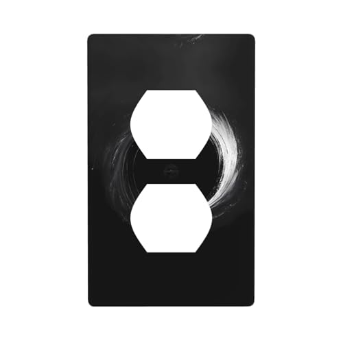 WZYWHJ Dekorative Wandplatte mit Doppelsteckdose, einfach zu installieren, ideal für Wohn- und Gewerbebereiche, 11,4 x 7,9 cm, Schwarzloch-Vortexdrucke von WZYWHJ