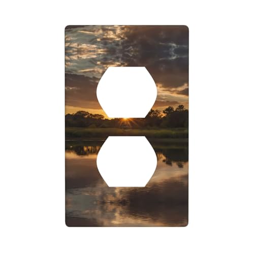 WZYWHJ Dekorative Wandplatte mit Doppelsteckdose, einfach zu installieren, ideal für Wohn- und Gewerbebereiche, 11,4 x 7,9 cm, Sonnenuntergang WZYWHJ Dekorative Wandplatte mit Doppelsteckdose, einfach zu installieren, ideal für Wohn- und Gewerbebereiche, 11,4 x 7,9 cm, Sonnenuntergang von WZYWHJ