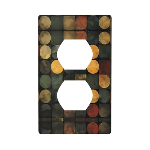 WZYWHJ Dekorative Wandplatte mit Doppelsteckdose, einfach zu installieren, ideal für Wohn- und Gewerbebereiche, 11,4 x 7,9 cm, Texturmusterbild von WZYWHJ