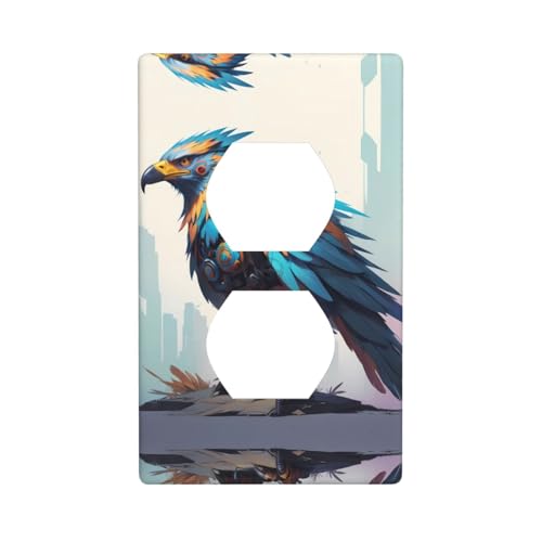 WZYWHJ Dekorative Wandplatte mit Doppelsteckdose, einfach zu installieren, ideal für Wohn- und Gewerbebereiche, 11,4 x 7,9 cm, Tribal Cyber Hawk Muster WZYWHJ Dekorative Wandplatte mit Doppelsteckdose, einfach zu installieren, ideal für Wohn- und Gewerbebereiche, 11,4 x 7,9 cm, Tribal Cyber Hawk Muster von WZYWHJ