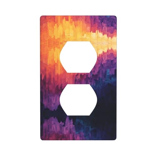 WZYWHJ Dekorative Wandplatte mit Doppelsteckdose, einfach zu installieren, ideal für Wohn- und Gewerbebereiche, 11,4 x 7,9 cm, Vaporwave-Farbverlaufsbild WZYWHJ Dekorative Wandplatte mit Doppelsteckdose, einfach zu installieren, ideal für Wohn- und Gewerbebereiche, 11,4 x 7,9 cm, Vaporwave-Farbverlaufsbild von WZYWHJ