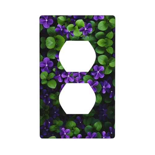 WZYWHJ Dekorative Wandplatte mit Doppelsteckdose, einfach zu installieren, ideal für Wohn- und Gewerbebereiche, 11,4 x 7,9 cm, Veilchenmuster WZYWHJ Dekorative Wandplatte mit Doppelsteckdose, einfach zu installieren, ideal für Wohn- und Gewerbebereiche, 11,4 x 7,9 cm, Veilchenmuster von WZYWHJ
