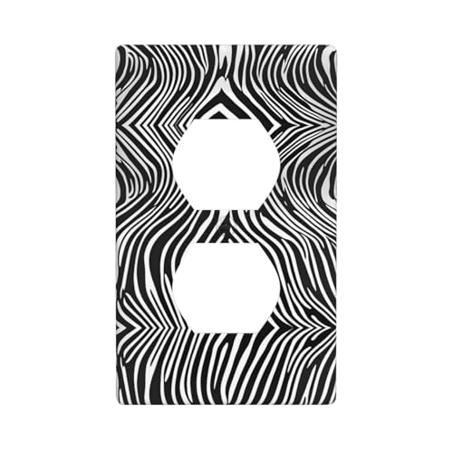 WZYWHJ Dekorative Wandplatte mit Doppelsteckdose, einfach zu installieren, ideal für Wohn- und Gewerbebereiche, 11,4 x 7,9 cm, Zebramuster von WZYWHJ
