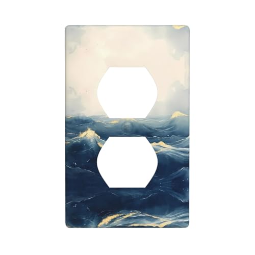 WZYWHJ Dekorative Wandplatte mit Doppelsteckdose, einfach zu installieren, ideal für Wohn- und Gewerbebereiche, 11,4 x 7,9 cm, flüssiges Aquarell-Ozean-Muster WZYWHJ Dekorative Wandplatte mit Doppelsteckdose, einfach zu installieren, ideal für Wohn- und Gewerbebereiche, 11,4 x 7,9 cm, flüssiges Aquarell-Ozean-Muster von WZYWHJ