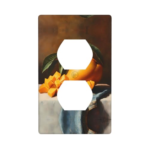 WZYWHJ Dekorative Wandplatte mit Doppelsteckdose, einfach zu installieren, ideal für Wohn- und Gewerbebereiche, 11,4 x 7,9 cm, großes Mango-Muster WZYWHJ Dekorative Wandplatte mit Doppelsteckdose, einfach zu installieren, ideal für Wohn- und Gewerbebereiche, 11,4 x 7,9 cm, großes Mango-Muster von WZYWHJ