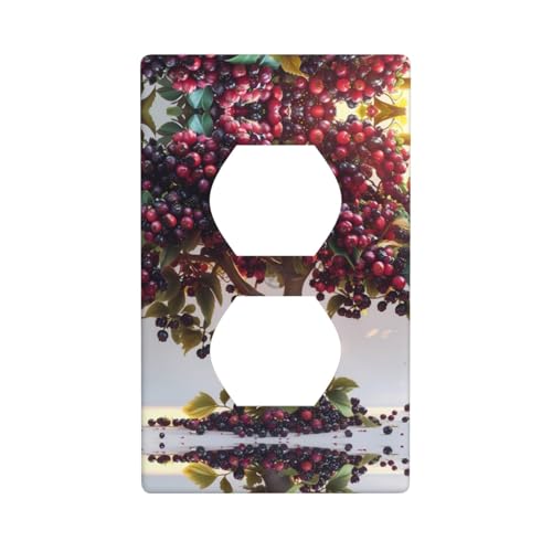 WZYWHJ Dekorative Wandplatte mit Doppelsteckdose, einfach zu installieren, ideal für Wohn- und Gewerbebereiche, 11,4 x 7,9 cm, großes Maulbeerbild WZYWHJ Dekorative Wandplatte mit Doppelsteckdose, einfach zu installieren, ideal für Wohn- und Gewerbebereiche, 11,4 x 7,9 cm, großes Maulbeerbild von WZYWHJ