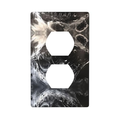 WZYWHJ Dekorative Wandplatte mit Doppelsteckdose, einfach zu installieren, ideal für Wohn- und Gewerbebereiche, 11,4 x 7,9 cm, in seltsamen Formen von WZYWHJ