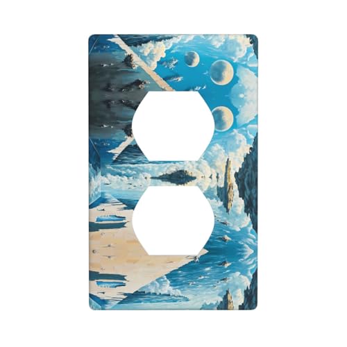 WZYWHJ Dekorative Wandplatte mit Doppelsteckdose, einfach zu installieren, ideal für Wohn- und Gewerbebereiche, 11,4 x 7,9 cm, schwimmendes Inselmuster WZYWHJ Dekorative Wandplatte mit Doppelsteckdose, einfach zu installieren, ideal für Wohn- und Gewerbebereiche, 11,4 x 7,9 cm, schwimmendes Inselmuster von WZYWHJ