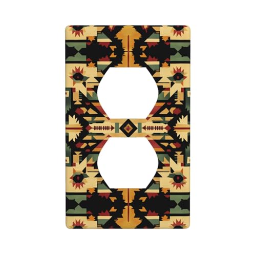 WZYWHJ Dekorative Wandplatte mit Doppelsteckdose, einfach zu installieren, ideal für Wohn- und Gewerbebereiche, 11,4 x 7,9 cm Symmetriemuster von WZYWHJ