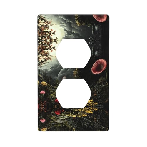 WZYWHJ Dekorative Wandplatte mit Doppelsteckdose, einfach zu installieren, ideal für Wohn- und Gewerbebereiche, 11,4 x 7,9 cm in der Venusfliegenfalle wartet Bild von WZYWHJ