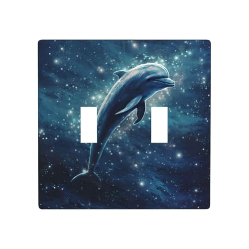 WZYWHJ Delfine im Meer der Sterne Muster Thermoplastische Platte für Schalterabdeckung Dekorative Wandblende, die nicht leicht beschädigt wird WZYWHJ Delfine im Meer der Sterne Muster Thermoplastische Platte für Schalterabdeckung Dekorative Wandblende, die nicht leicht beschädigt wird von WZYWHJ