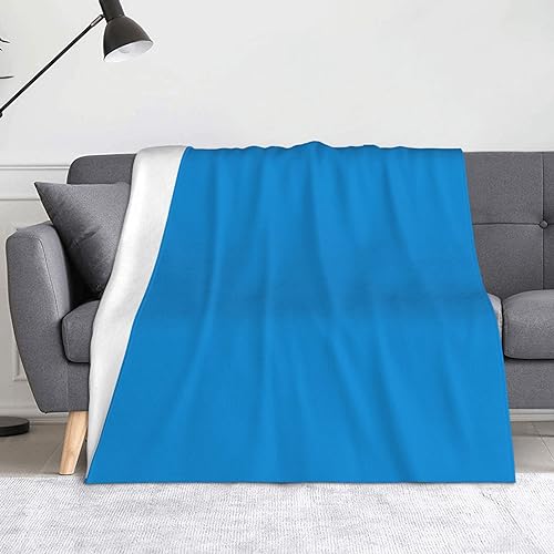 WZYWHJ Die einfarbigen Flanelldecken mit blauem Muster sind super weich, warm und leicht, geeignet für Sofas und Betten von WZYWHJ