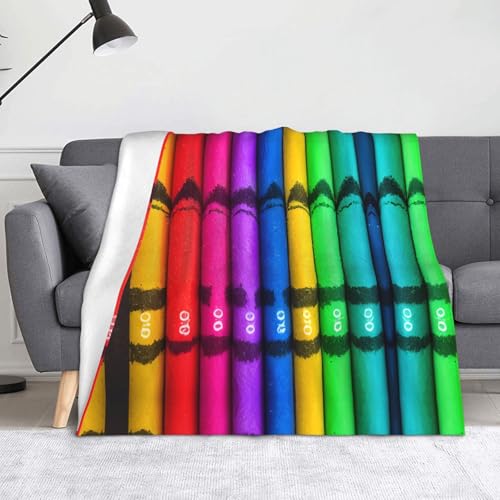 WZYWHJ Die farbigen Flanelldecken mit Buntstiftmuster sind super weich, warm und leicht, geeignet für Sofas und Betten von WZYWHJ