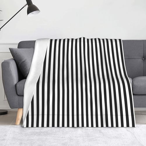 WZYWHJ Die schwarz-weißen Flanelldecken mit Streifenmuster sind super weich, warm und leicht, geeignet für Sofas und Betten von WZYWHJ