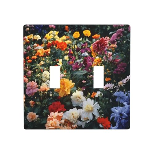 WZYWHJ Ein Meer von Blumen, die um Schönheitsmuster konkurrieren, thermoplastische Platte für Schalterabdeckung, dekorative Wandblende, die nicht leicht beschädigt wird von WZYWHJ
