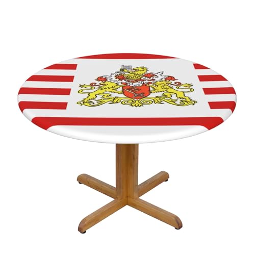WZYWHJ Flagge des Senats von Bremen Drucke, runde Tischdecke, wasserdicht, widerstandsfähig, knitterfrei, für Esstisch, Dekoration, Tischdecke von WZYWHJ