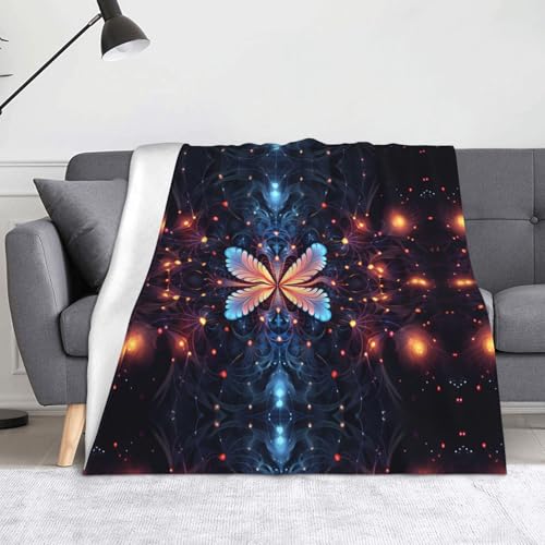 WZYWHJ Flanelldecke mit zyklischen Blumen, weiche und strapazierfähige Winterdecke für Zuhause und Reisen von WZYWHJ