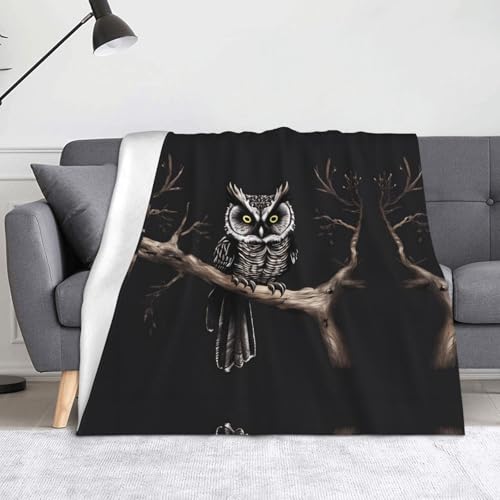 WZYWHJ Flanelldecken mit Eulenmuster sind super weich, warm und leicht, geeignet für Sofas und Betten von WZYWHJ
