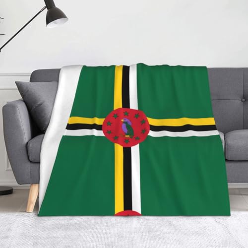 WZYWHJ Flanelldecken mit Flaggenmuster der Commonwealth of Dominica sind super weich, warm und leicht, geeignet für Sofas und Betten von WZYWHJ