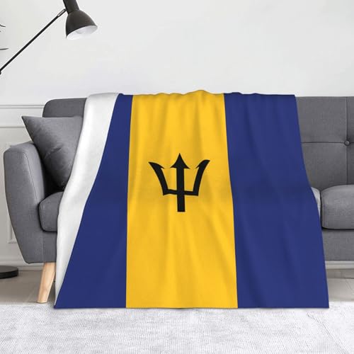 WZYWHJ Flanelldecken mit Flaggenmuster von Barbados sind super weich, warm und leicht, geeignet für Sofas und Betten von WZYWHJ