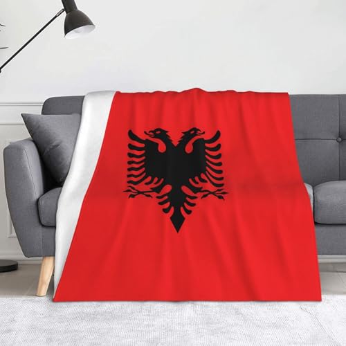 WZYWHJ Flanelldecken mit albanischem Flaggenmuster sind super weich, warm und leicht, geeignet für Sofas und Betten von WZYWHJ