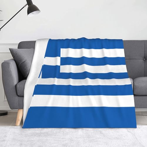 WZYWHJ Flanelldecken mit griechischem Flaggenmuster sind super weich, warm und leicht, geeignet für Sofas und Betten von WZYWHJ