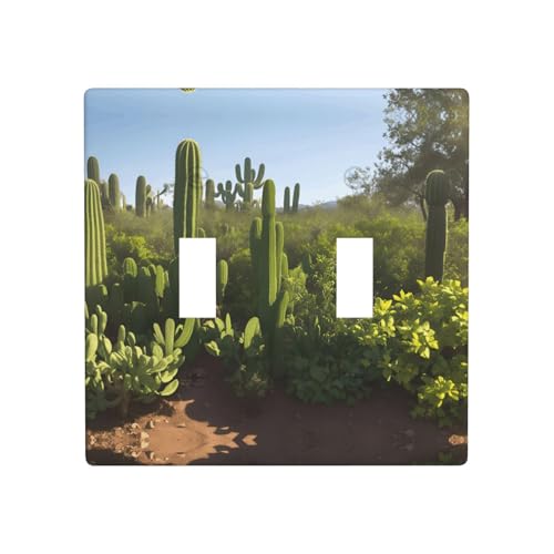WZYWHJ Grünes Kaktusmuster, thermoplastische Platte für Schalterabdeckung, dekorative Wandplatte, die nicht leicht beschädigt wird von WZYWHJ