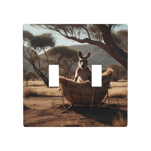 WZYWHJ Känguru-Wiegenmuster, thermoplastische Platte für Schalterabdeckung, dekorative Wandblende, die nicht leicht beschädigt wird von WZYWHJ