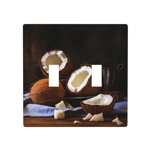 WZYWHJ Kokosnüsse auf dem Tischmuster, thermoplastische Platte für Schalterabdeckung, dekorative Wandplatte, die nicht leicht beschädigt wird WZYWHJ Kokosnüsse auf dem Tischmuster, thermoplastische Platte für Schalterabdeckung, dekorative Wandplatte, die nicht leicht beschädigt wird von WZYWHJ
