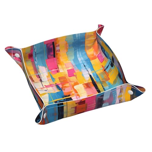 WZYWHJ Leder-Ablagetablett für Nachttisch, Schreibtisch, Schminktisch und mehr, leicht zu reinigen, kleine, bunte Drucke WZYWHJ Leder-Ablagetablett für Nachttisch, Schreibtisch, Schminktisch und mehr, leicht zu reinigen, kleine, bunte Drucke von WZYWHJ