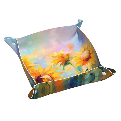 WZYWHJ Leder-Ablagetablett für Nachttisch, Schreibtisch, Schminktisch und mehr, leicht zu reinigen, kleine bunte Sonnenblumen-Drucke WZYWHJ Leder-Ablagetablett für Nachttisch, Schreibtisch, Schminktisch und mehr, leicht zu reinigen, kleine bunte Sonnenblumen-Drucke von WZYWHJ