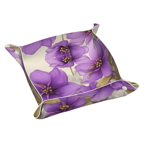 WZYWHJ Leder-Ablagetablett für Nachttisch, Schreibtisch, Schminktisch und mehr, leicht zu reinigen, kleine schöne violette Blumendrucke WZYWHJ Leder-Ablagetablett für Nachttisch, Schreibtisch, Schminktisch und mehr, leicht zu reinigen, kleine schöne violette Blumendrucke von WZYWHJ