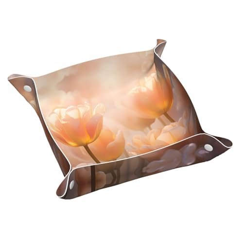 WZYWHJ Leder-Ablagetablett für Nachttisch, Schreibtisch, Schminktisch und mehr, leicht zu reinigen, mittelgroß, bunte Tulpen-Drucke WZYWHJ Leder-Ablagetablett für Nachttisch, Schreibtisch, Schminktisch und mehr, leicht zu reinigen, mittelgroß, bunte Tulpen-Drucke von WZYWHJ