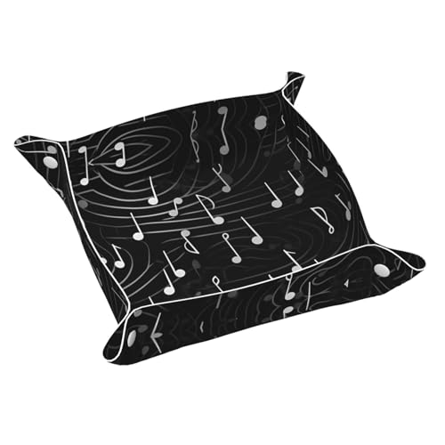 WZYWHJ Leder-Ablagetablett für Nachttisch, Schreibtisch, Schminktisch und mehr, leicht zu reinigen, mittelgroß, schwarze Musiknoten-Drucke WZYWHJ Leder-Ablagetablett für Nachttisch, Schreibtisch, Schminktisch und mehr, leicht zu reinigen, mittelgroß, schwarze Musiknoten-Drucke von WZYWHJ