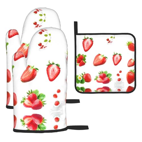 WZYWHJ Love Bite bedruckte Ofenhandschuhe und Topflappe, 3-teiliges Set, verdickter langer Küchenhandschuh WZYWHJ Love Bite bedruckte Ofenhandschuhe und Topflappe, 3-teiliges Set, verdickter langer Küchenhandschuh von WZYWHJ