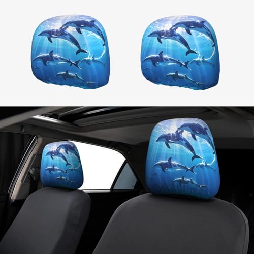 WZYWHJ Mediterrane Delfine Druck Auto Kissenbezug 2 Stück Sitzbezug Zubehör Schonbezug Universal WZYWHJ Mediterrane Delfine Druck Auto Kissenbezug 2 Stück Sitzbezug Zubehör Schonbezug Universal von WZYWHJ
