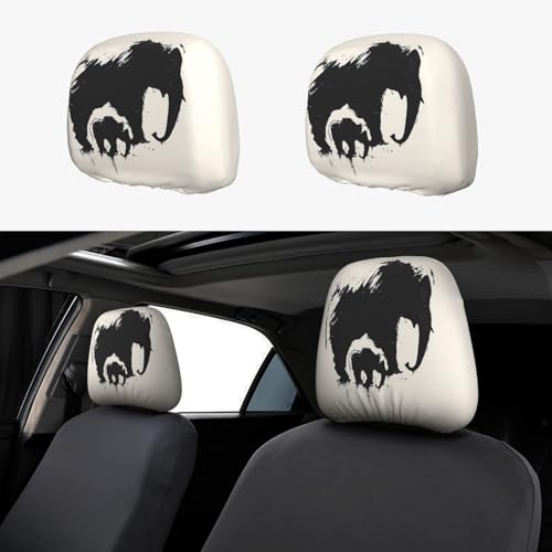 WZYWHJ Negative Space Elefant Druck Auto Kissenbezug 2 Stück Sitzbezug Zubehör Schutzhülle Universal WZYWHJ Negative Space Elefant Druck Auto Kissenbezug 2 Stück Sitzbezug Zubehör Schutzhülle Universal von WZYWHJ