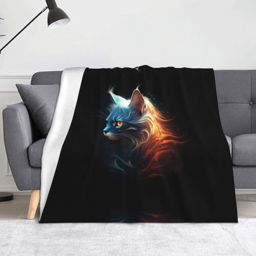 WZYWHJ Niedliche Katzen Flanelldecke - Weiche und strapazierfähige Winterdecke für Zuhause und Reisen von WZYWHJ