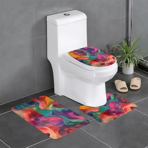 WZYWHJ Op Art Badezimmermatten-Set, 4 Stück, rutschfest, langlebig, leicht zu reinigen, geeignet für Badezimmer und WC WZYWHJ Op Art Badezimmermatten-Set, 4 Stück, rutschfest, langlebig, leicht zu reinigen, geeignet für Badezimmer und WC von WZYWHJ