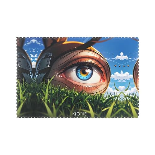 WZYWHJ Platzsets mit geheimnisvollen Augenabdrücken, hitzebeständig, rutschfest, schmutzabweisend, leicht zu reinigen, 30,5 x 45,7 cm, 6 Stück von WZYWHJ