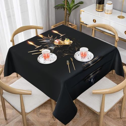WZYWHJ Quadratische dekorative Tischdecke, 137,2 x 137,2 cm, waschbar, wiederverwendbar, edler Kerzenständer, bedruckt WZYWHJ Quadratische dekorative Tischdecke, 137,2 x 137,2 cm, waschbar, wiederverwendbar, edler Kerzenständer, bedruckt von WZYWHJ