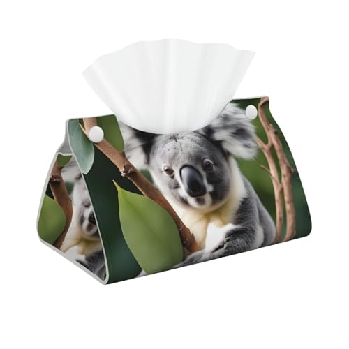 WZYWHJ Rechteckige Taschentuchbox mit grünem Blattkoala-Druck, mit Bodengurt, moderne dekorative Aufbewahrungstasche WZYWHJ Rechteckige Taschentuchbox mit grünem Blattkoala-Druck, mit Bodengurt, moderne dekorative Aufbewahrungstasche von WZYWHJ