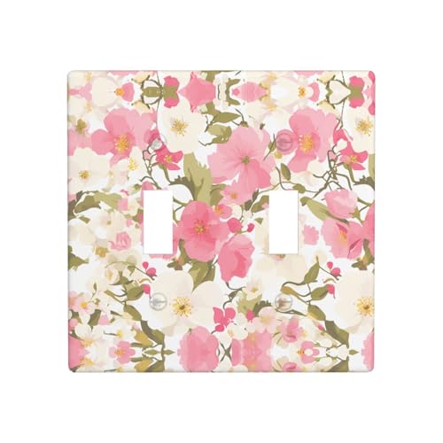 WZYWHJ Rosa und weißes Blumenmuster, thermoplastische Platte für Schalterabdeckung, dekorative Wandblende, die nicht leicht beschädigt wird WZYWHJ Rosa und weißes Blumenmuster, thermoplastische Platte für Schalterabdeckung, dekorative Wandblende, die nicht leicht beschädigt wird von WZYWHJ
