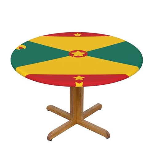 WZYWHJ Runde Tischdecke mit Flagge von Grenada, wasserdicht, widerstandsfähig, knitterfrei, für Esstisch, Dekoration, Tischdecke von WZYWHJ
